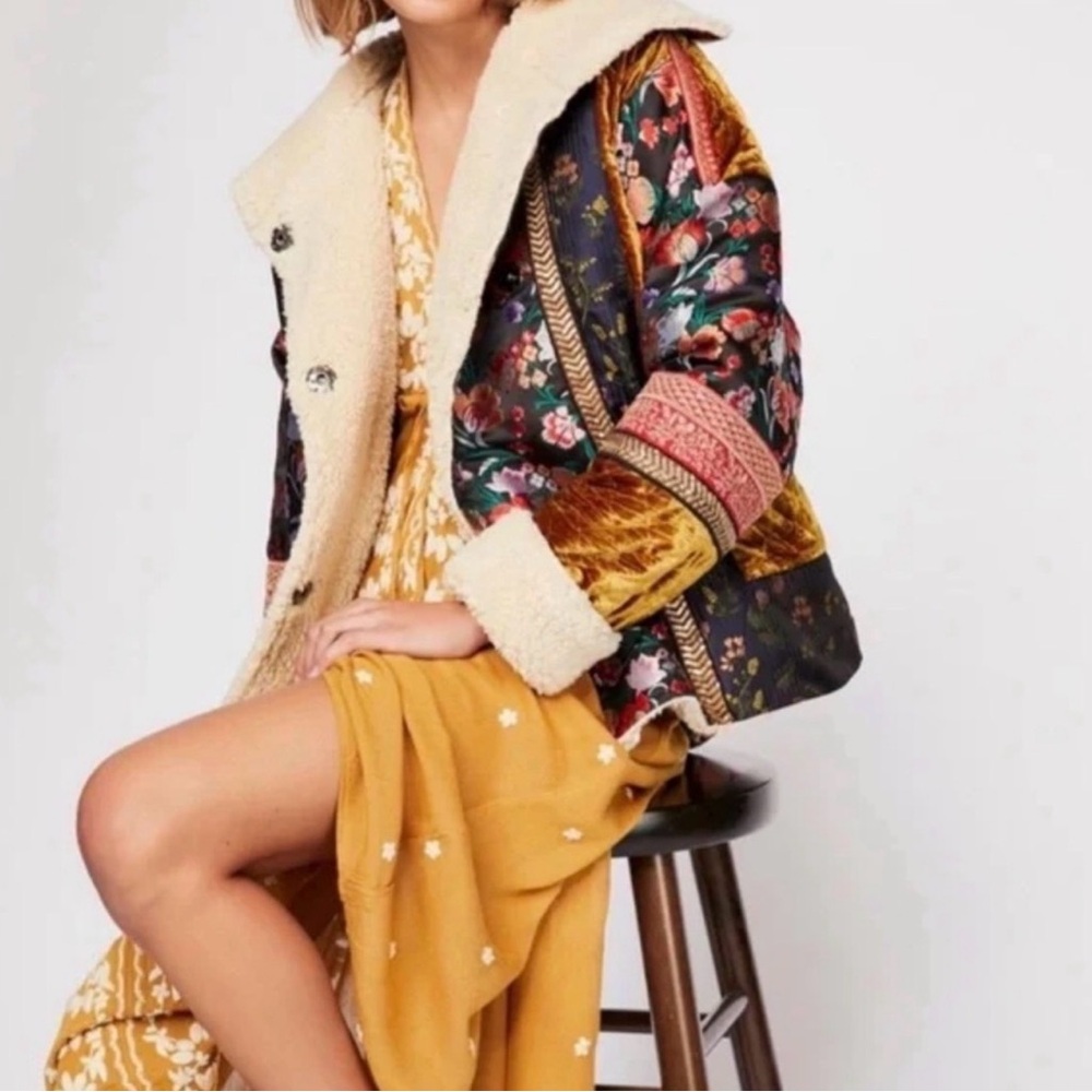 Free People Multicolor Floral Teddy Jacket - Picture 2 of 6